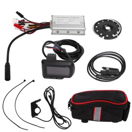 Electric Bike Conversion Kit with 15A Controller EN06 Panel Thumb Throttle Sensor for 36V 48V 250W Motor Compatible with No.2 Protocol