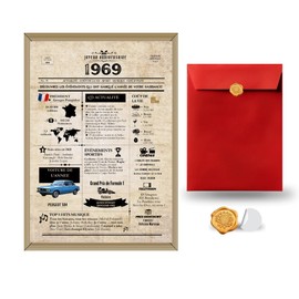 GeekWithAttitude Retro Birthday Poster | Unique Gift | Time Travel | Historical Discovery & Vintage Deco | Poster Unframed (1969)