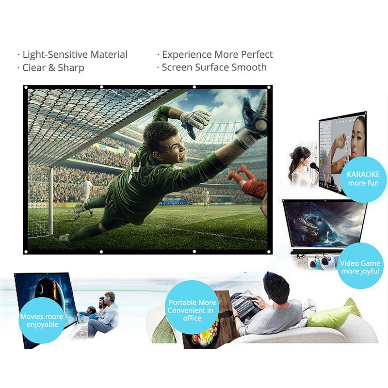 120-inch 16:9 Projector Screen Portable HD Projection Screen Foldable Wall