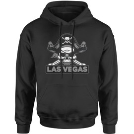 Expression Tees Hoodie Raider Skull Straight Outta Las Vegas Adult X-Large Black