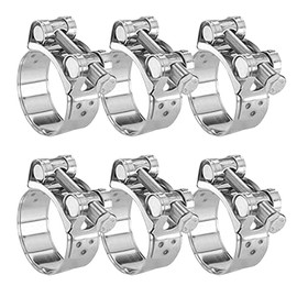 Gelenkbolzenschelle: 6 Stück 64-67mm Schlauchschellen Edelstahl mit Verstärkter Bandführung für Auspuffrohr, Motorrad