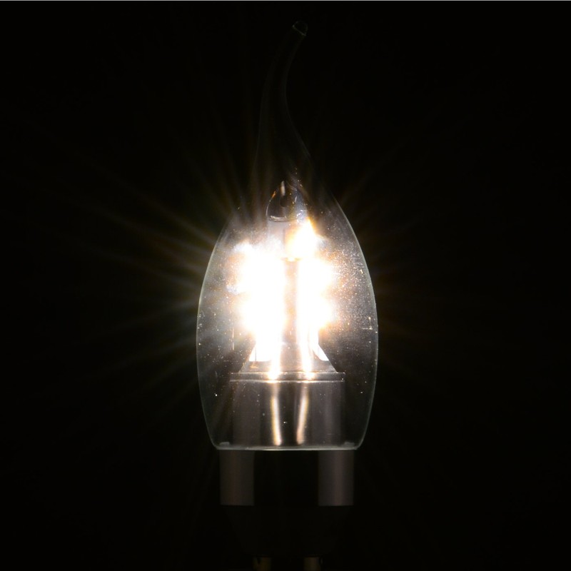 ABI 4-Watt Warm White Dimmable Candelabra Bent Flame Tip LED