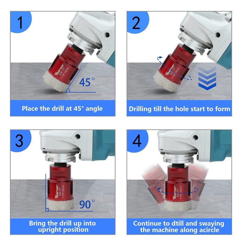 Vearter 4'' Dry Diamond Core Drill Bit, Diamomd Hole Saw