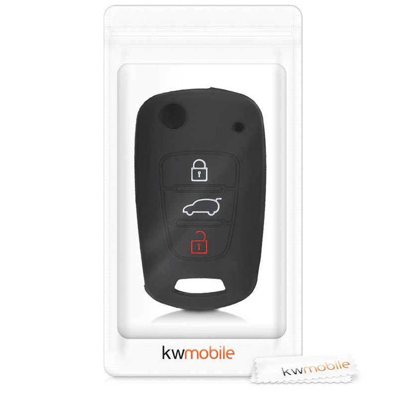 kwmobile Car Key Case Compatible with Hyundai 3-Button Folding Car