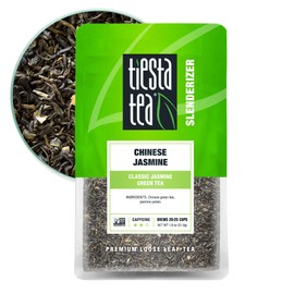 Tiesta Tea - Chinese Jasmine | Loose Leaf | Classic Jasmine Green Tea | Premium Blend | Medium Caffeinated Green Blend | Make Hot or Iced & Brews Up to 25 Cups | 1.8 Ounce Resealable Pouch