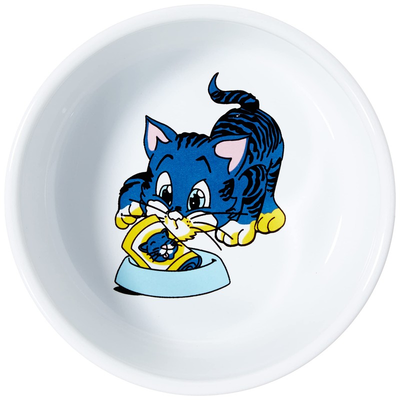 Trixie Ceramic Bowl with Cat Motif, 0.3 Litre, White