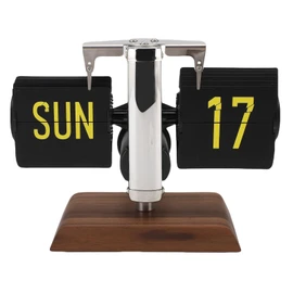 Luocute Flip Desk Clock, Retro Digital Flip Table Clocks, 12 Hour Display Mid Century Modern Decor Auto for Room, Home and Office, Large Number Digital Table Decors (Stainless Steel)