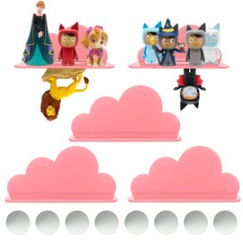 for Tonies Shelf Magnetic, Tonie Storage for 8-30 Tonies Figures Characters 3 Pieces Acrylic Wall Shelves with Metal Plates for TonieBox Display Hanging Shelves Organizer for Children Kids Room (Blue)