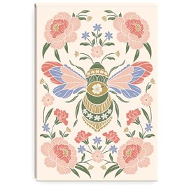 Lady Jayne Flip Top Hardcover Notepad with 60 Sheets, 6.875" x 10", Wildflower Meadow Floral Bee