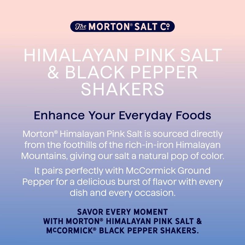 Morton Himalayan Pink Salt (4 oz) & McCormick Ground Pepper