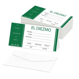 200 Pcs Church Offering Envelopes - 6.42 x 3.23 Inch Tithe and Offering Envelopes for Church Donations, Checks and Cash, Great for churches or Non-Profit Organizations (Spanish, 200)