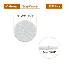 uxcell 120Pcs Round Felt Circles, 10mm (3/8") White Non-Woven Felt Fabric Sticker Self-Adhesive Felt Pads Pre Cut Felt Pads for Sewing Costume Handcraft Cut Crafts DIY Projects