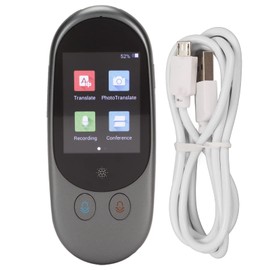 Dispositivo Traductor de Idiomas, Compatible con 85 Idiomas Pantalla Táctil HD de 2,4 Pulgadas Foto Voz Traducción Bidireccional 1G 4G ROM, para Empresas de Viajes (Gris)