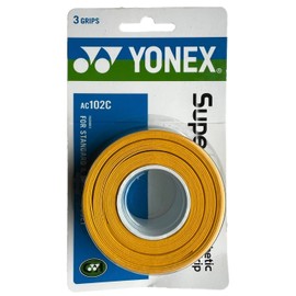 YONEX Super Grap Badminton Overgrip, Pack of 3, Multi-Colour, AC102C (Yellow)