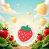 Strawberry Travel Hair Brush, Folding Round Massage Brush with Mini
