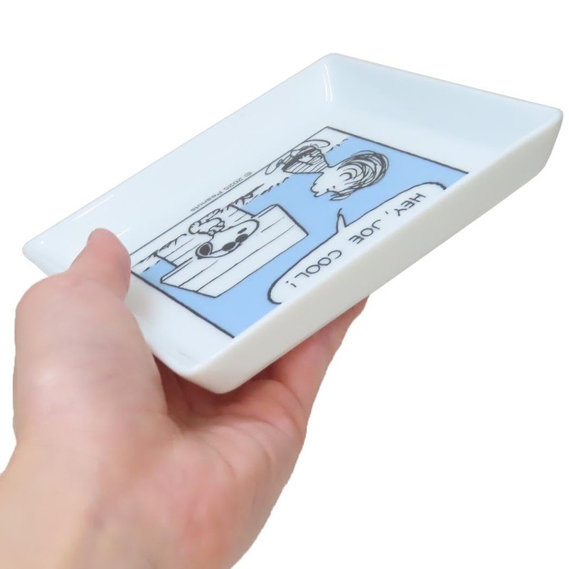 Marimo Craft SPER-080 Snoopy Comic Series Square Plate, Blue, W