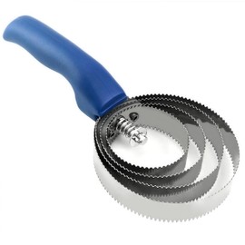 Spiral Curry Comb, WizeFolk Horse Itching Brush, Metal Curry Comb H4 Rings Stainless Steel Comb Suitable for Horses, Sheep and Cows (Blue)