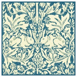 Orenco Originals Brother Rabbits Hares in Blues William Morris Design Counted Cross Stitch Pattern
