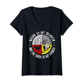 Nature is My Religion and The Earth is My Church V-Neck T-Shirt