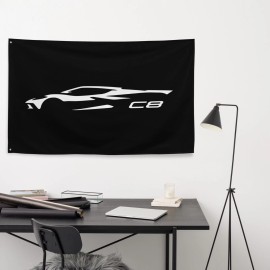 Racing Roots 2023 vette C8 Garage Office Man Cave Banner Flag 34.5" x 56"