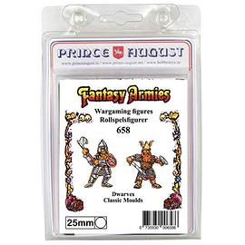 Prince August Hobby Casting mould - 2x Fantasy 25mm Dwarves PA658