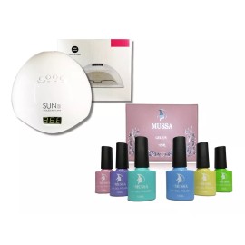Mussa Kit Gel Gama 6 Piezas Mussa + Lampara Uv 48w Sun 5 B Uñas.