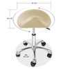 Saloniture Professional Ergonomic Saddle Stool, Cream - Adjustable Hydraulic Seat,