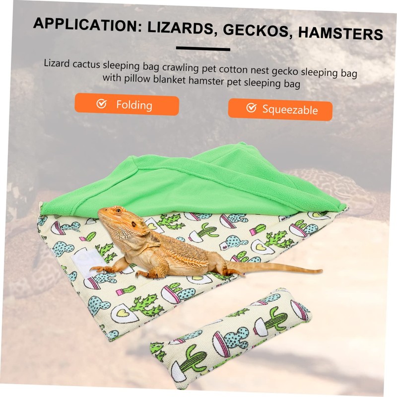Gatuida Reptile Substrate Bed for Lizards Cozy Sleeping Bag for
