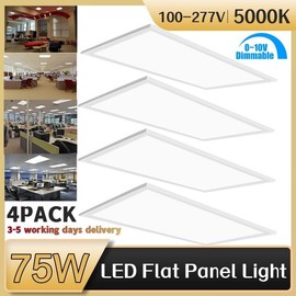 WYZM 2x4FT LED Flat Panel Light 75Watt Dimmable 0-10V 7800Lu,men 5000K Daylight White