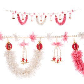 Aditri Creation Artificial Flowers Door Toran Hanging Bandanwar Gota Balls Garlands Wall Hanging for Entrance Temple Festival Decorations Valance for Home Main Door Office Mandir Wedding Decor