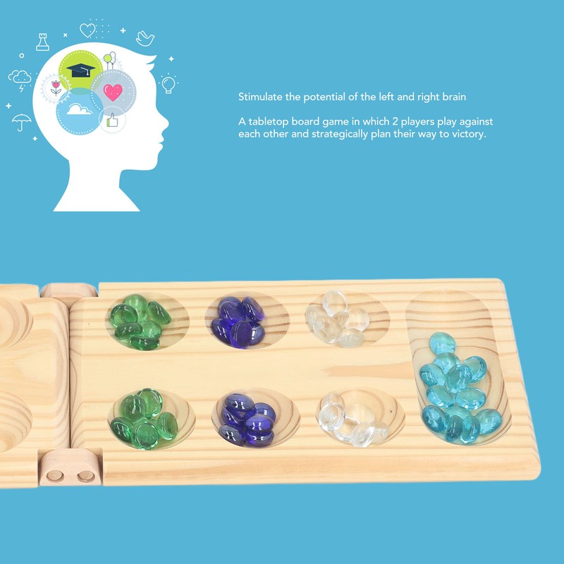 Folding African Stone Game Wooden Intellectual Logic Thinking Training Parent