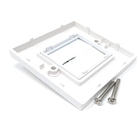 White Brush Plate Faceplate Wall Mounted Installation Tidy Cable Pass Through Insert for Wires and Cable Access (Single 86 x 86mm, White)