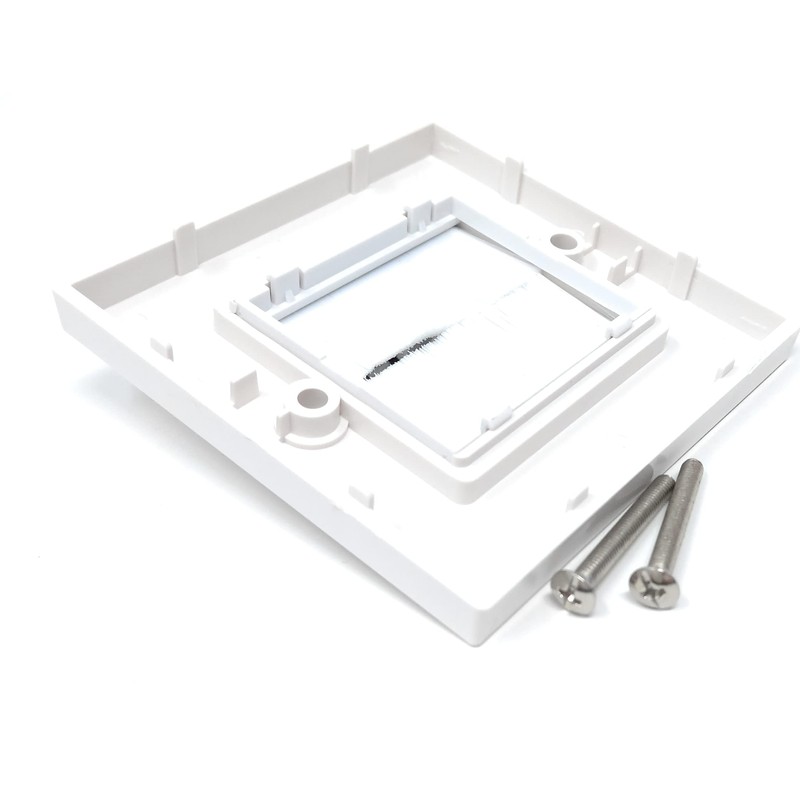 White Brush Plate Faceplate Wall Mounted Installation Tidy Cable Pass