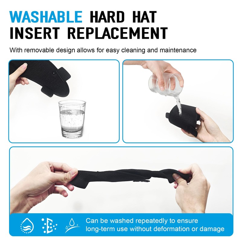 Hard Hat Top Pads and Sweatbands for Safety Helmet, Washable