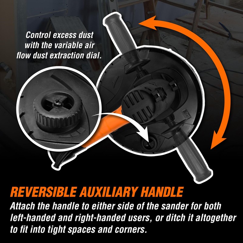 WEN DW1085 10-Amp Variable Speed Handheld Drywall Sander with Dust