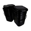 5.3 Gallon Black Rectangular Bucket/Pail with Hinged Snap Lid, 2