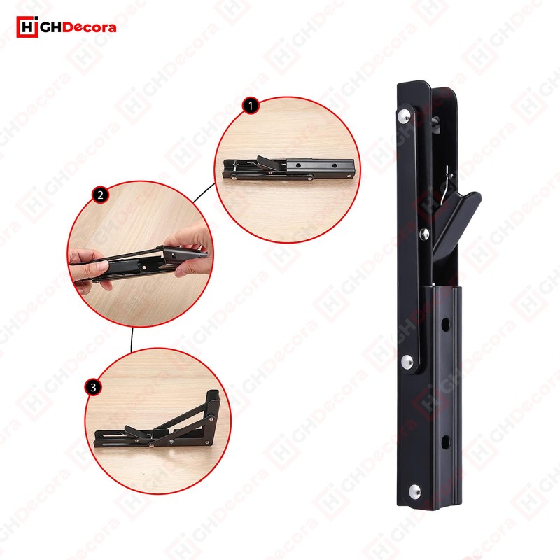 Highdecora Folding Shelf Bracket, 2 Pcs Heavy Duty Foldable Shelf