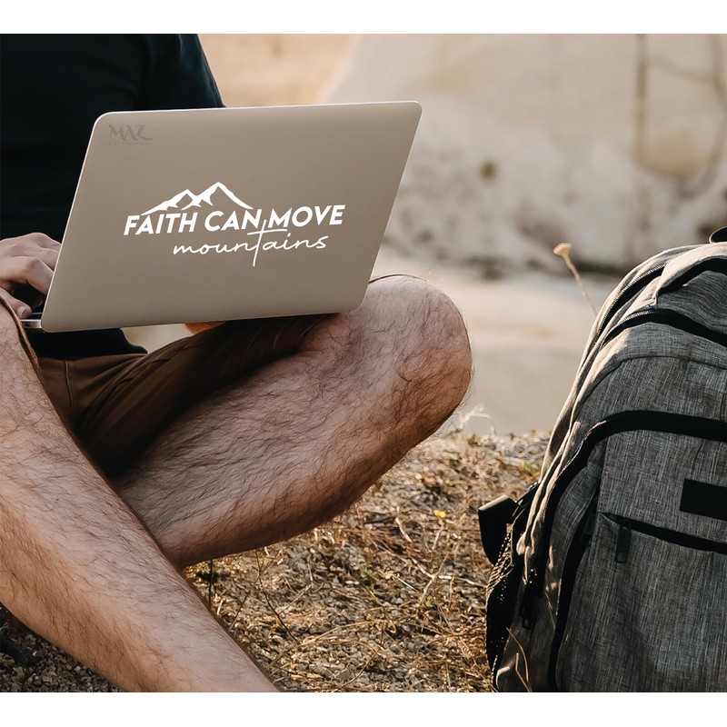 Faith can Move Mountains – Removable Waterproof Sticker for Waterbottle