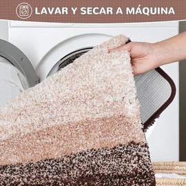 Tapete de Baño Alfombra Antideslizante,Tapete para Piso Lavable a Máquina con Microfibras Suaves Absorbentes de Agua,Baño de Felpa Gruesa,Tapete