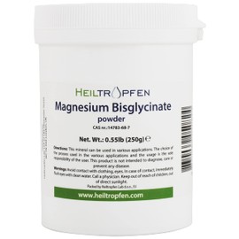 Magnesium Glycinate as Magnesium Bisglycinate | 0.55 lbs - 250 g | Water Soluble Crystal Powder | Heiltropfen®