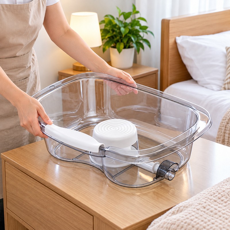 Portable Shampoo Bowl with Neck Support Lightweight Bedridden Hair Washing