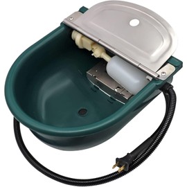 Automatic Heated Dog Water Bowl Outdoor Large Breed, Livestock Heated Waterer Automatic Pet Waterer for Dogs &Cat with Float Valve Thermal-Bowl Winter Livestock Water for Chicken Cow Goat Sheep Pig