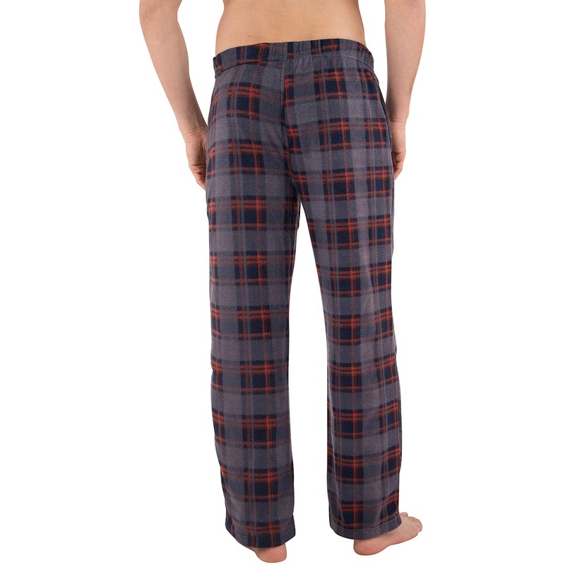 Intimo Men's Microfleece Plaid Lounge Pant, Red, L