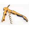 Gold Plated Corkscrew Double Hinge Waiters Wine Key/Bottle Opener #
