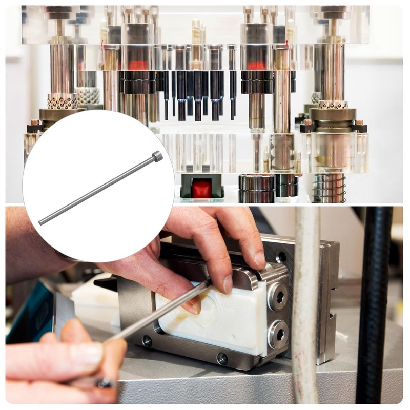 sourcing map Straight Ejector Pins, 3mm(0.12") Dia. 65Mn Steel Round