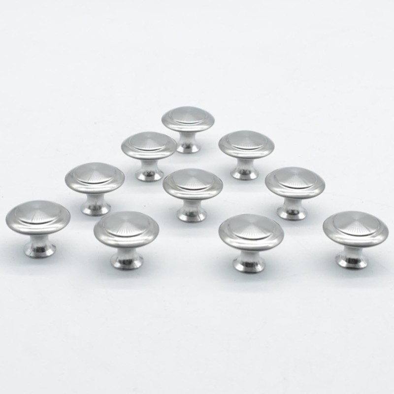 Acero Inoxidable Pomo de Armario Plata 20 Piezas Redondo