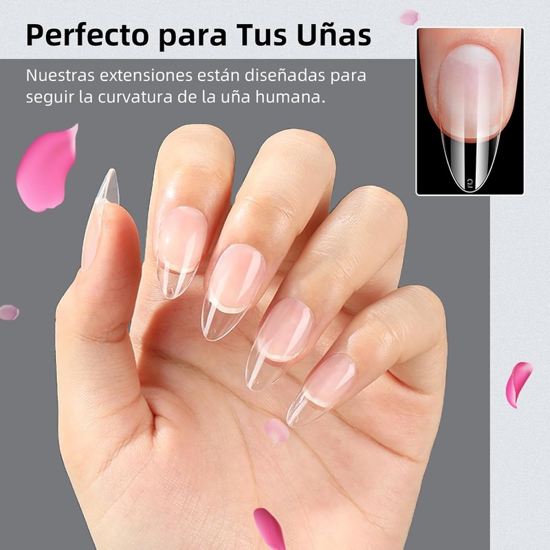 Uñas Postizas, kit Uñas soft gel 500pcs, Tips para uñas