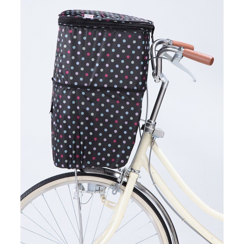 Kawasumi Seisakusyo KW-245BD 2-Tier Front Basket Cover, Black Dots
