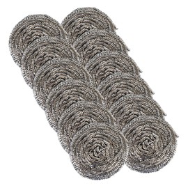 Restaurantware Stainless Steel Scrubbers, Pack of 100 Professional Dish Scrubbers, Stainless Steel Scrub Pads for Pots and Pans, Heavy-Duty Corrosion Resistant for Home and Commercial Kitchens