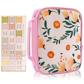 Bible Cover case for Girls girly,large bible bag with 75 Bible Tabs,Pink Daisy flowers,Soft Canvas, bible carrying case bible carrier bible holder for Girls Gifts